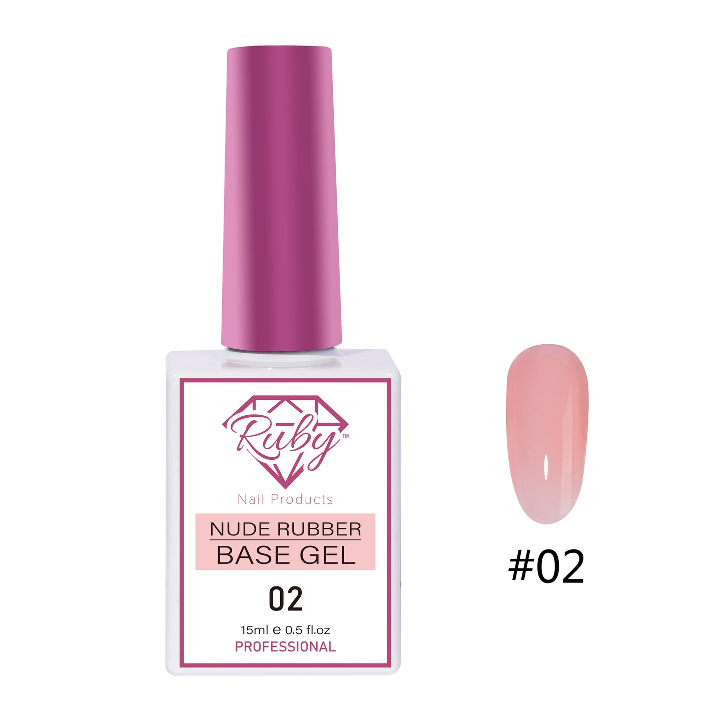 Ruby Nude Rubber Base Gel 15ml (0.5oz) 20 Colors