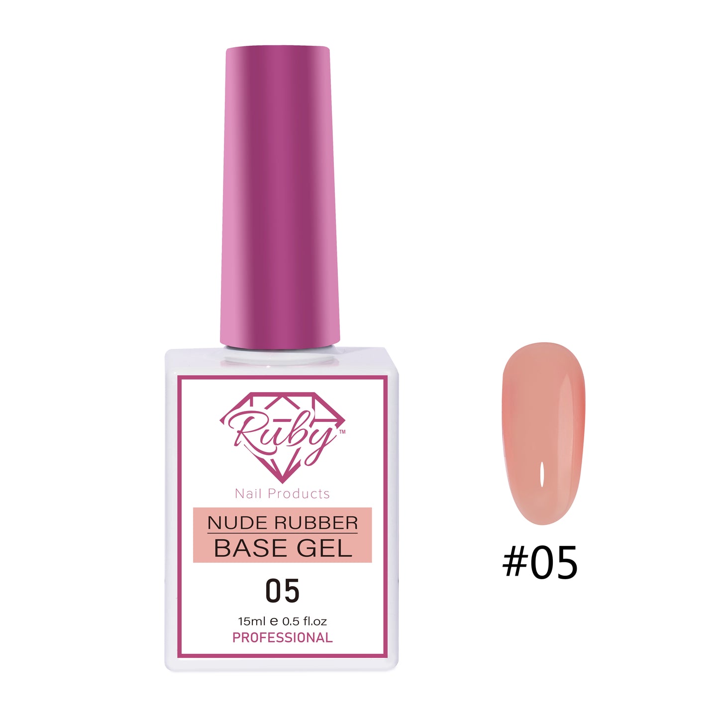 Ruby Nude Rubber Base Gel 15ml (0.5oz) 20 Colors