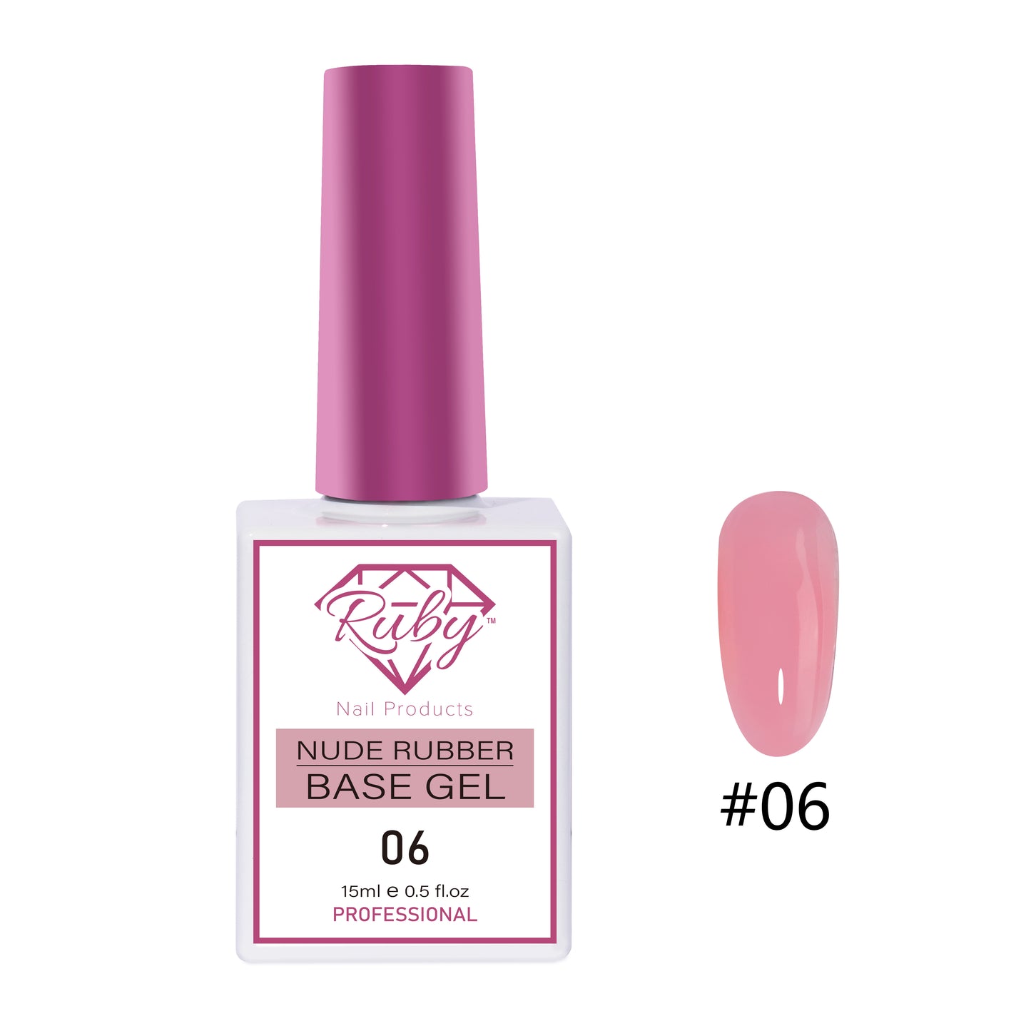 Ruby Nude Rubber Base Gel 15ml (0.5oz) 20 Colors
