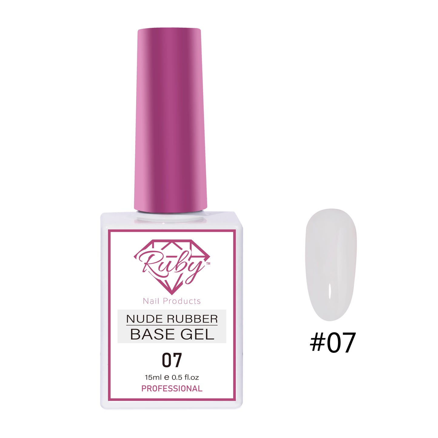 Ruby Nude Rubber Base Gel 15ml (0.5oz) 20 Colors