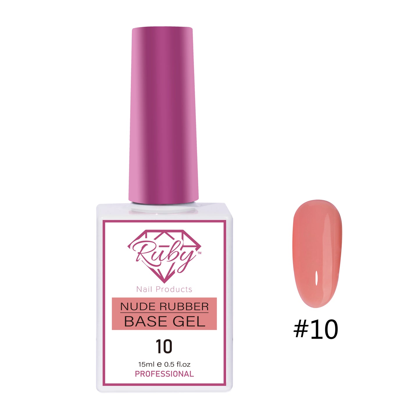 Ruby Nude Rubber Base Gel 15ml (0.5oz) 20 Colors