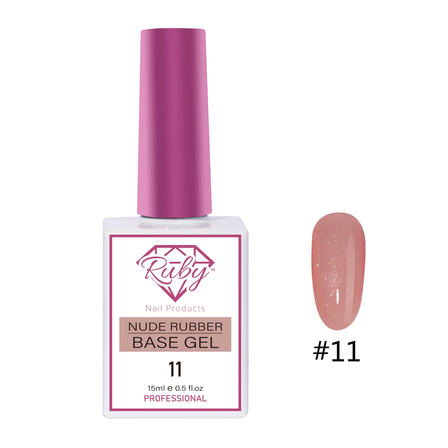 Ruby Nude Rubber Base Gel 15ml (0.5oz) 20 Colors