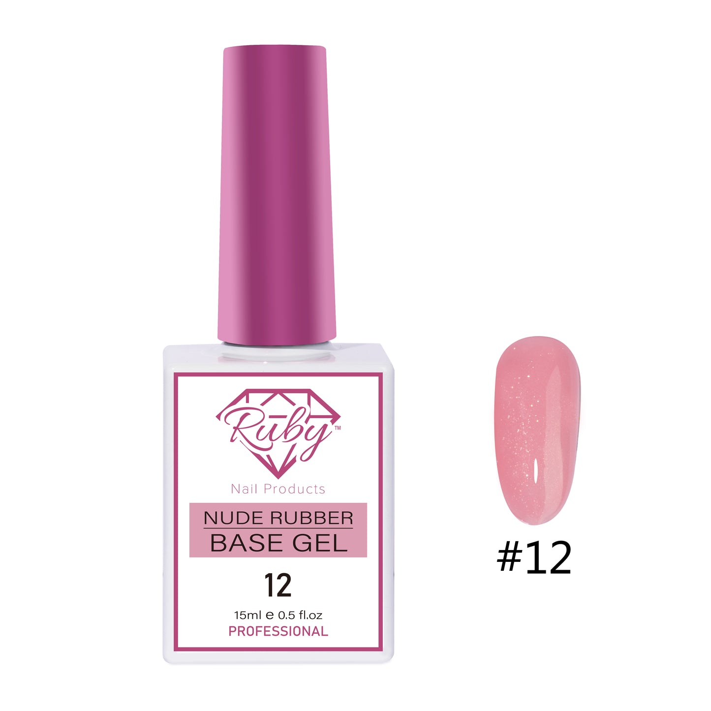 Ruby Nude Rubber Base Gel 15ml (0.5oz) 20 Colors
