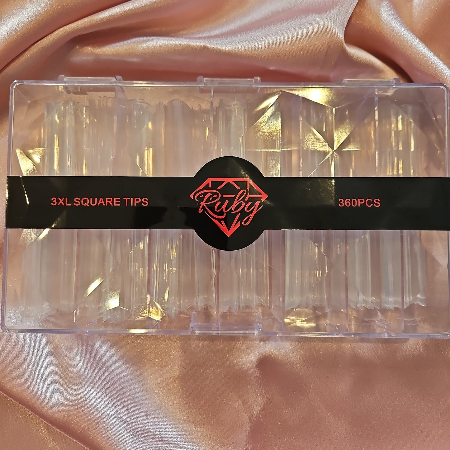 Ruby Nail Tip Boxes Pink, Clear, C Curve, No C, Square Coffin Stiletto Almond