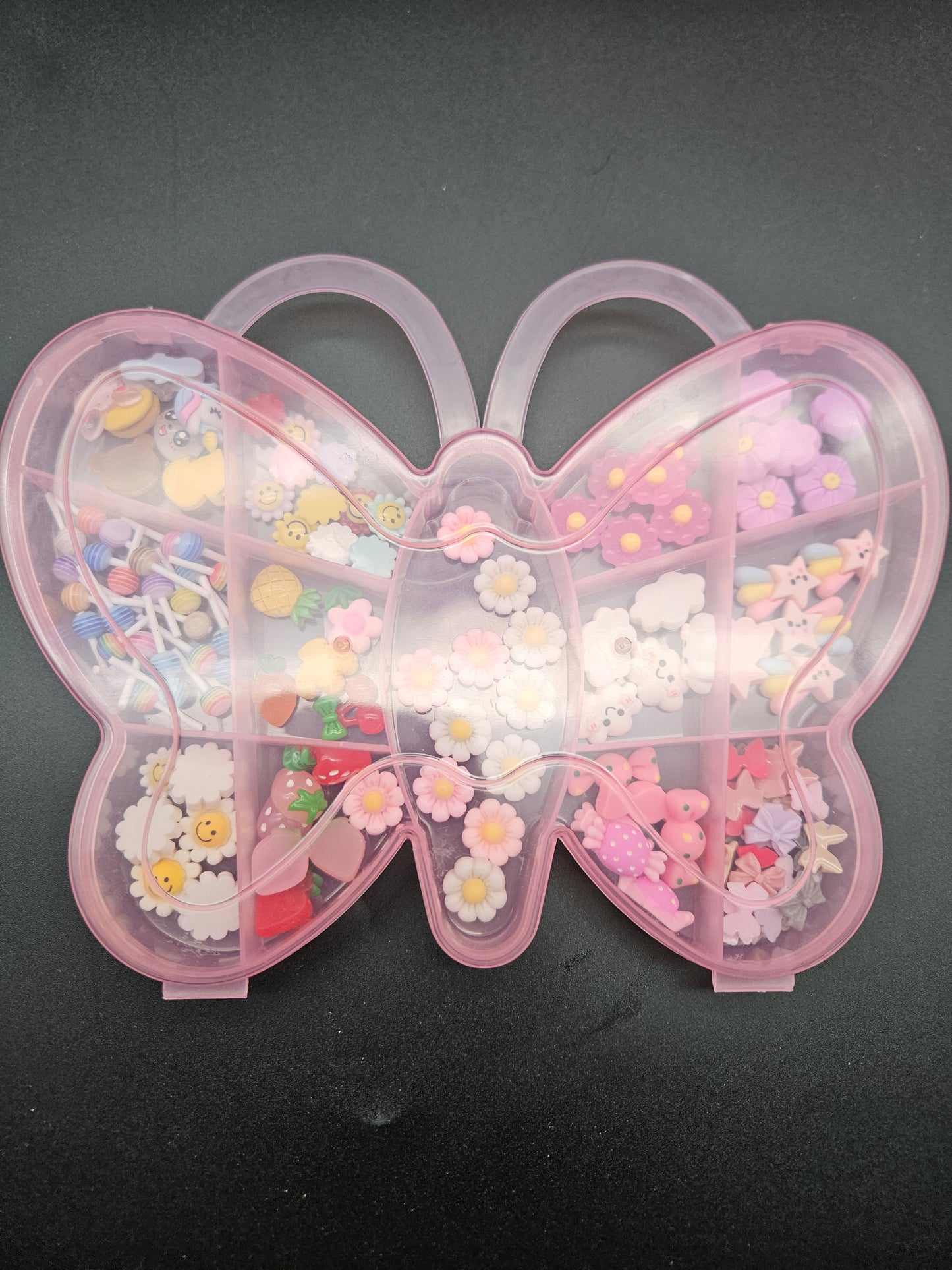 Kawaii Mix Charms Box Assorted Summer Flowers Fruits Bows Lollipops