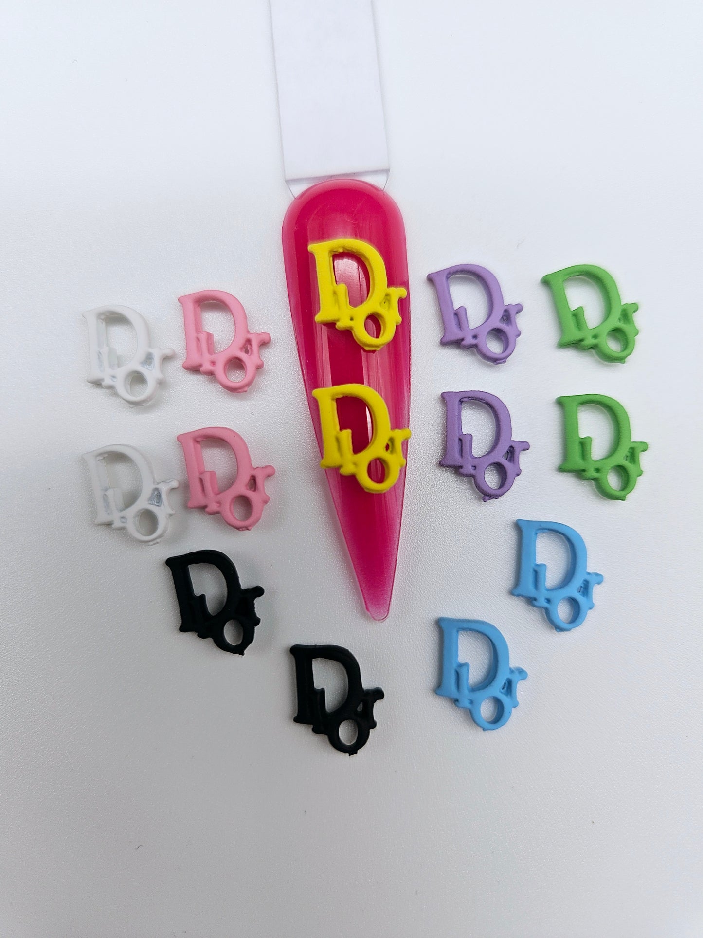 Colorful Logo Brand Luxury Nail Charms
