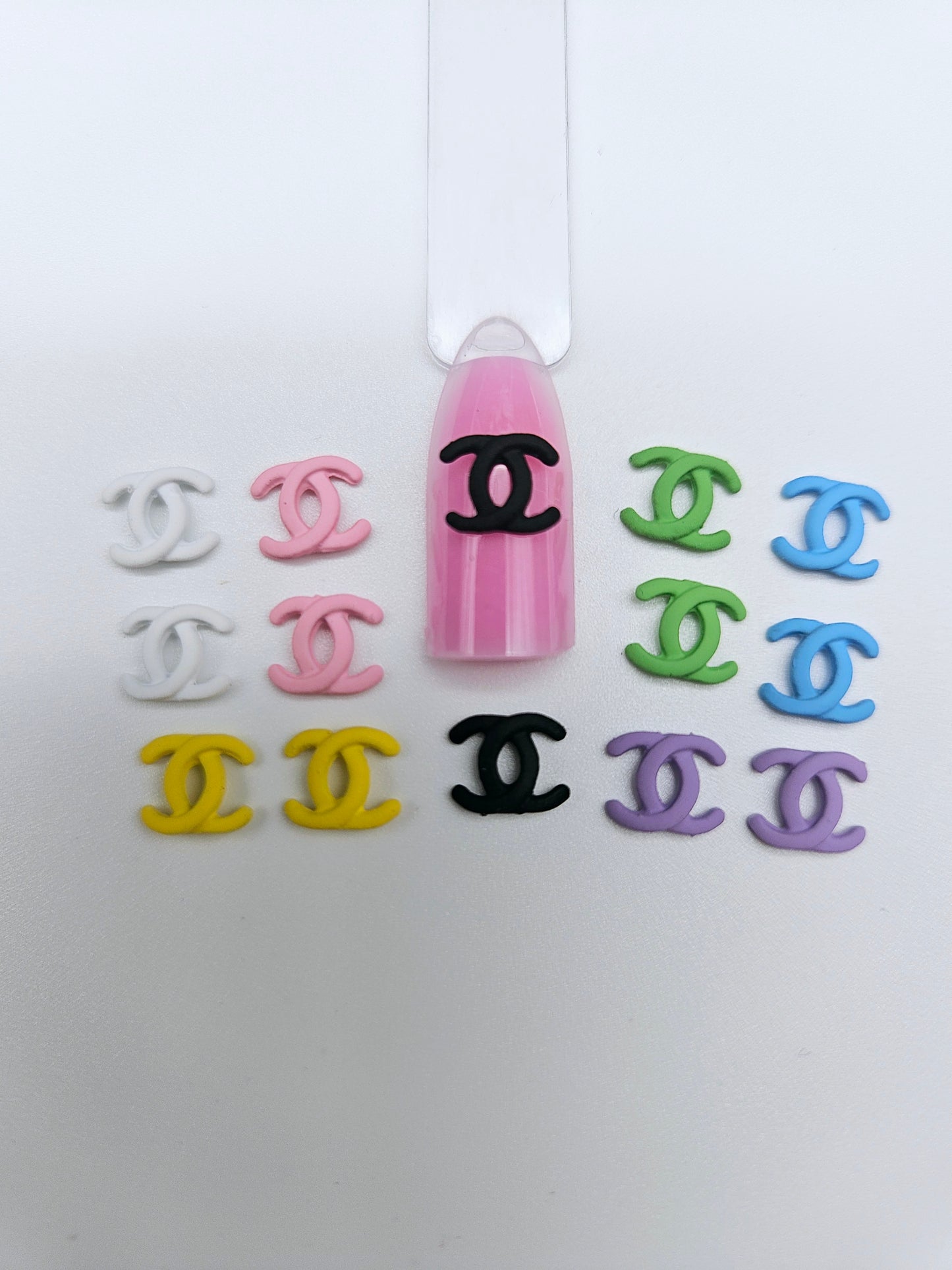 Luxury Logo (C.c) Nail Charms Alloy and Zircon High Quality