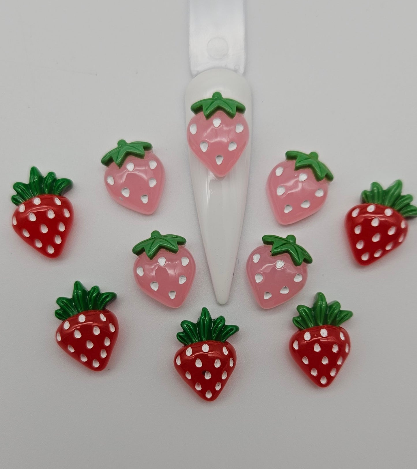 Strawberries Nail Charm Summer Strawberry Pink and Red