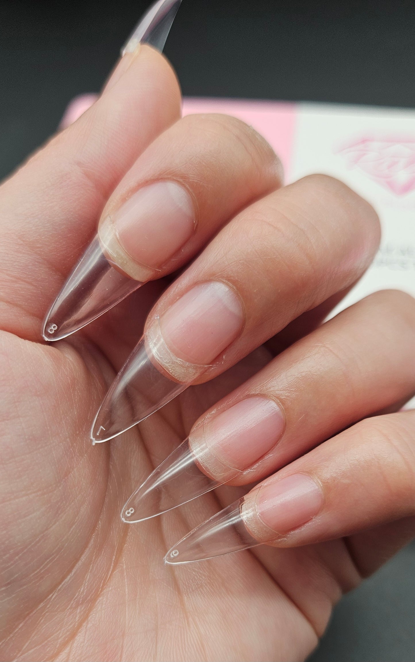 Ruby Nail Tip Boxes Pink, Clear, C Curve, No C, Square Coffin Stiletto Almond