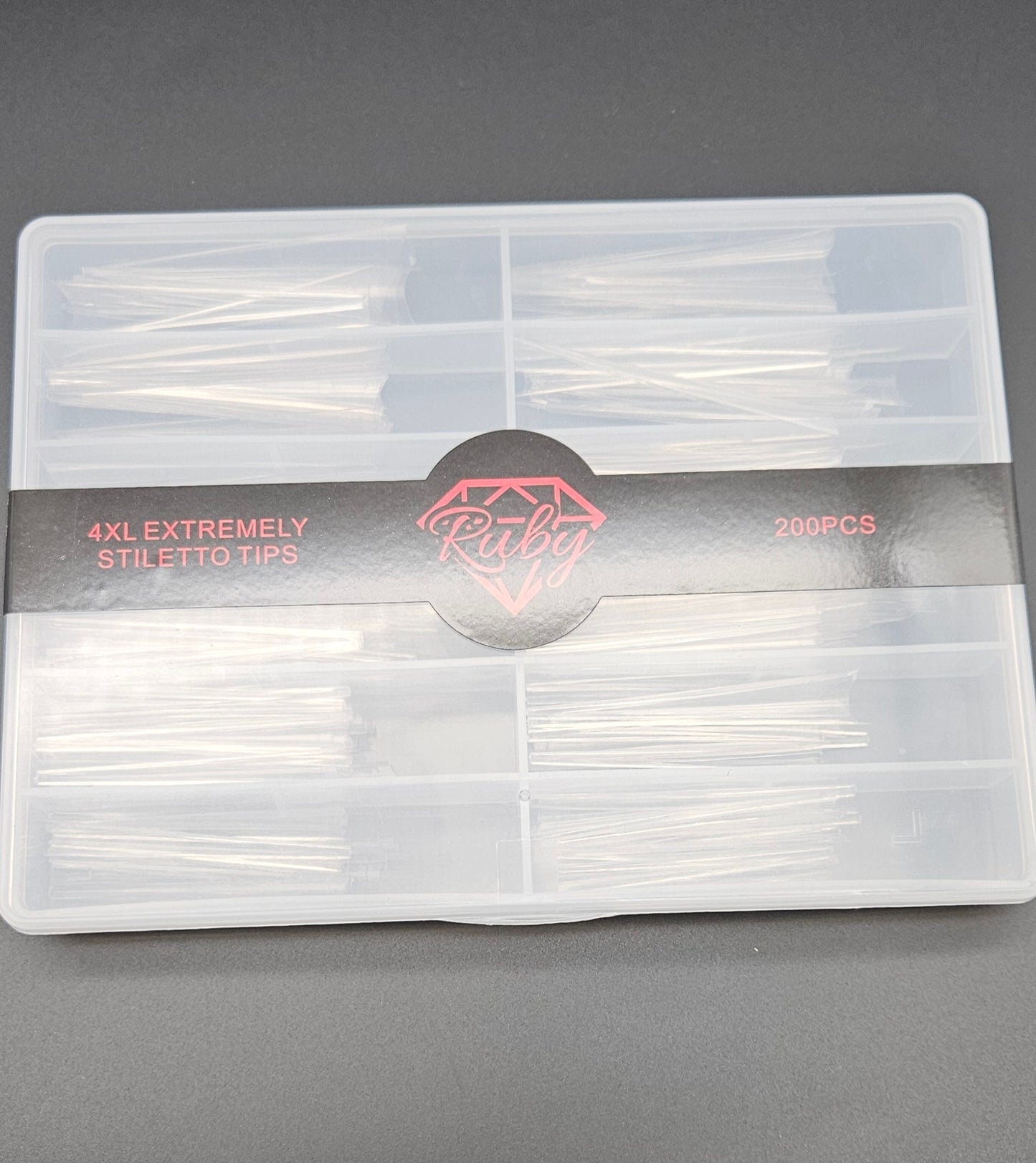 Ruby Nail Tip Boxes Pink, Clear, C Curve, No C, Square Coffin Stiletto Almond