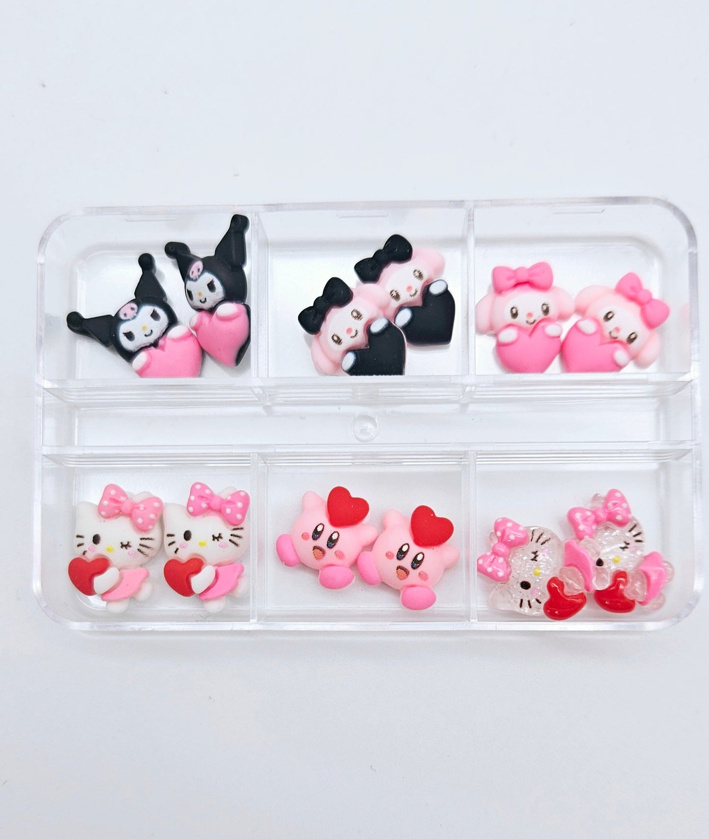 Kawaii nail charms in boxes mix style