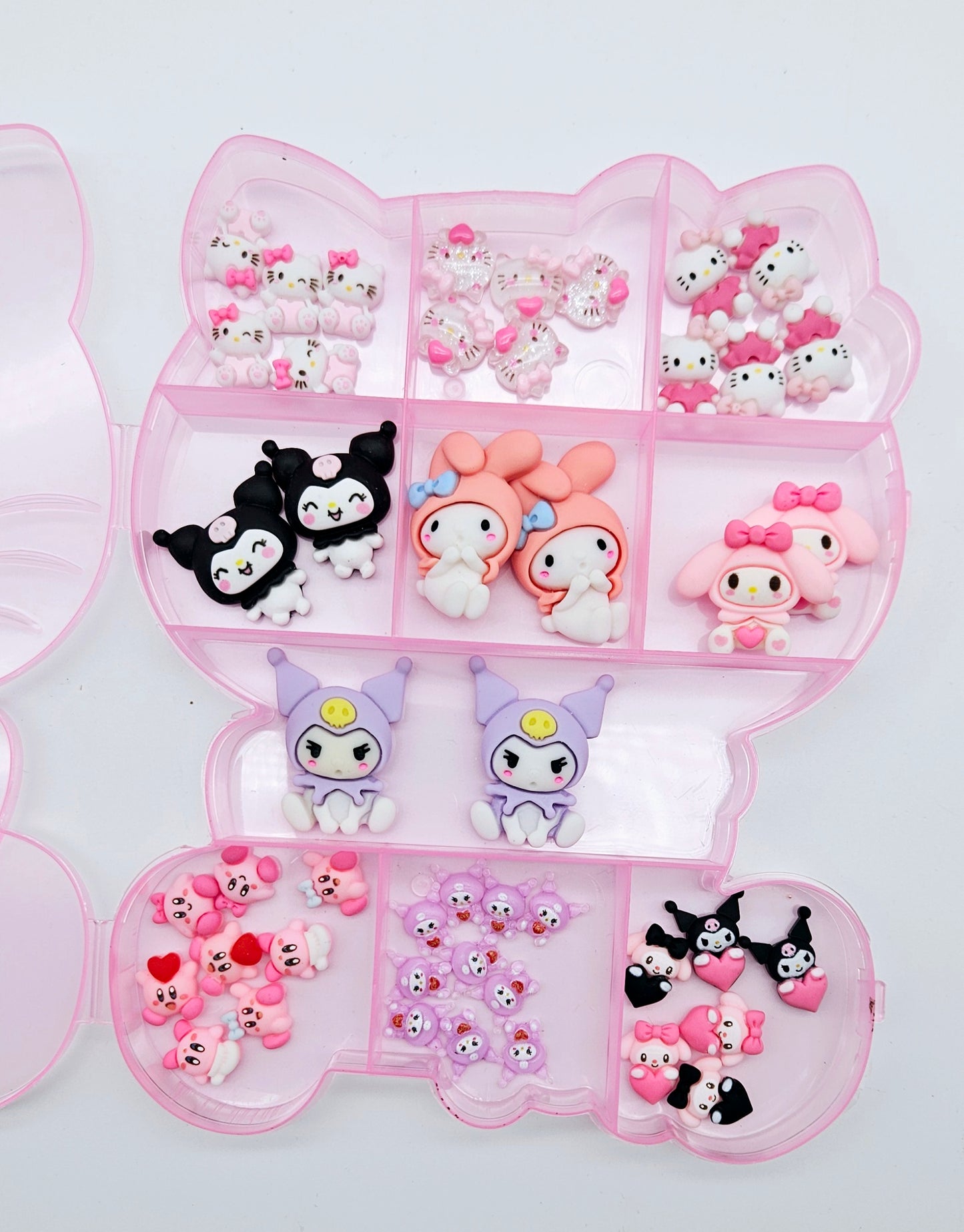 Kawaii nail charms in boxes mix style