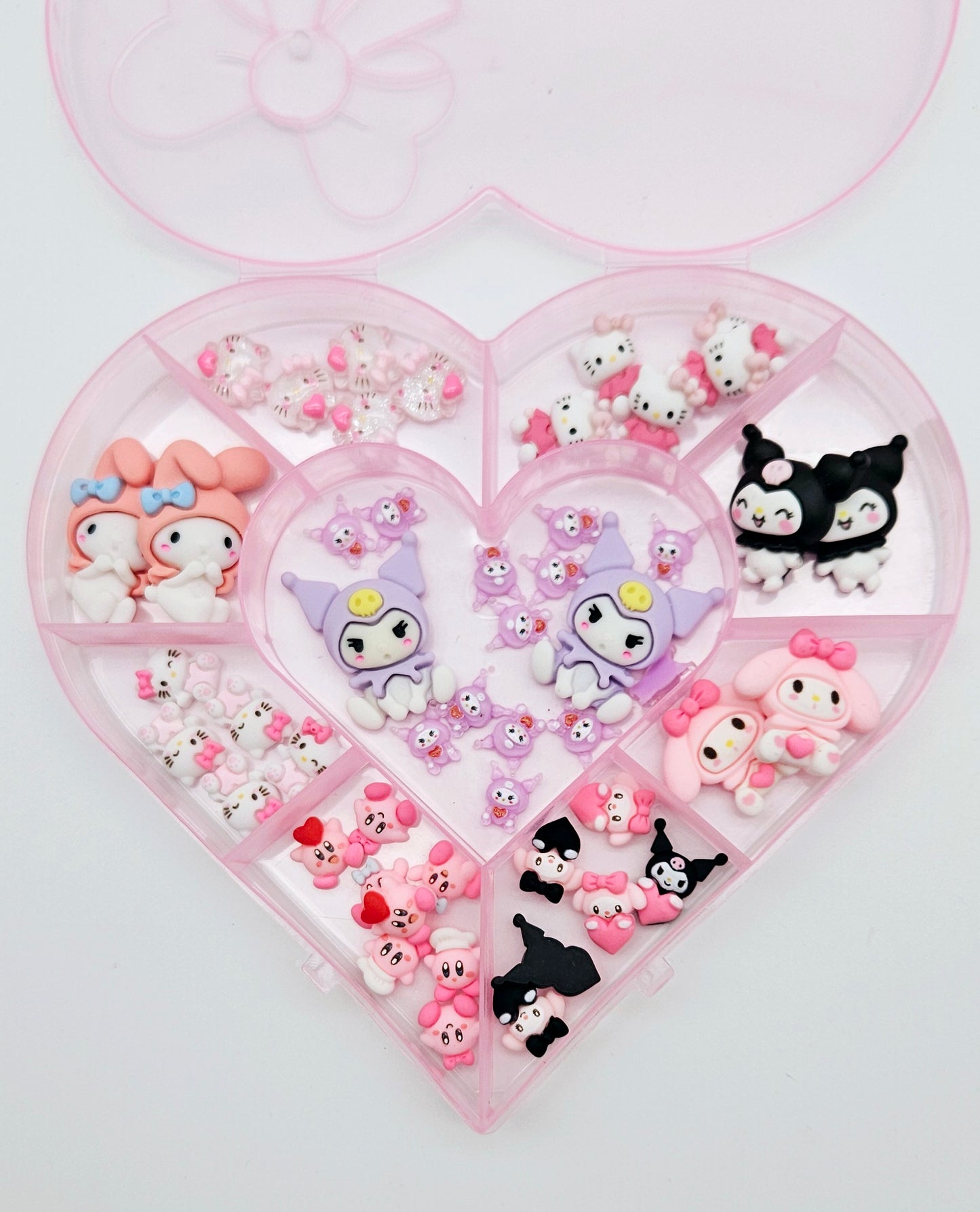Kawaii nail charms in boxes mix style