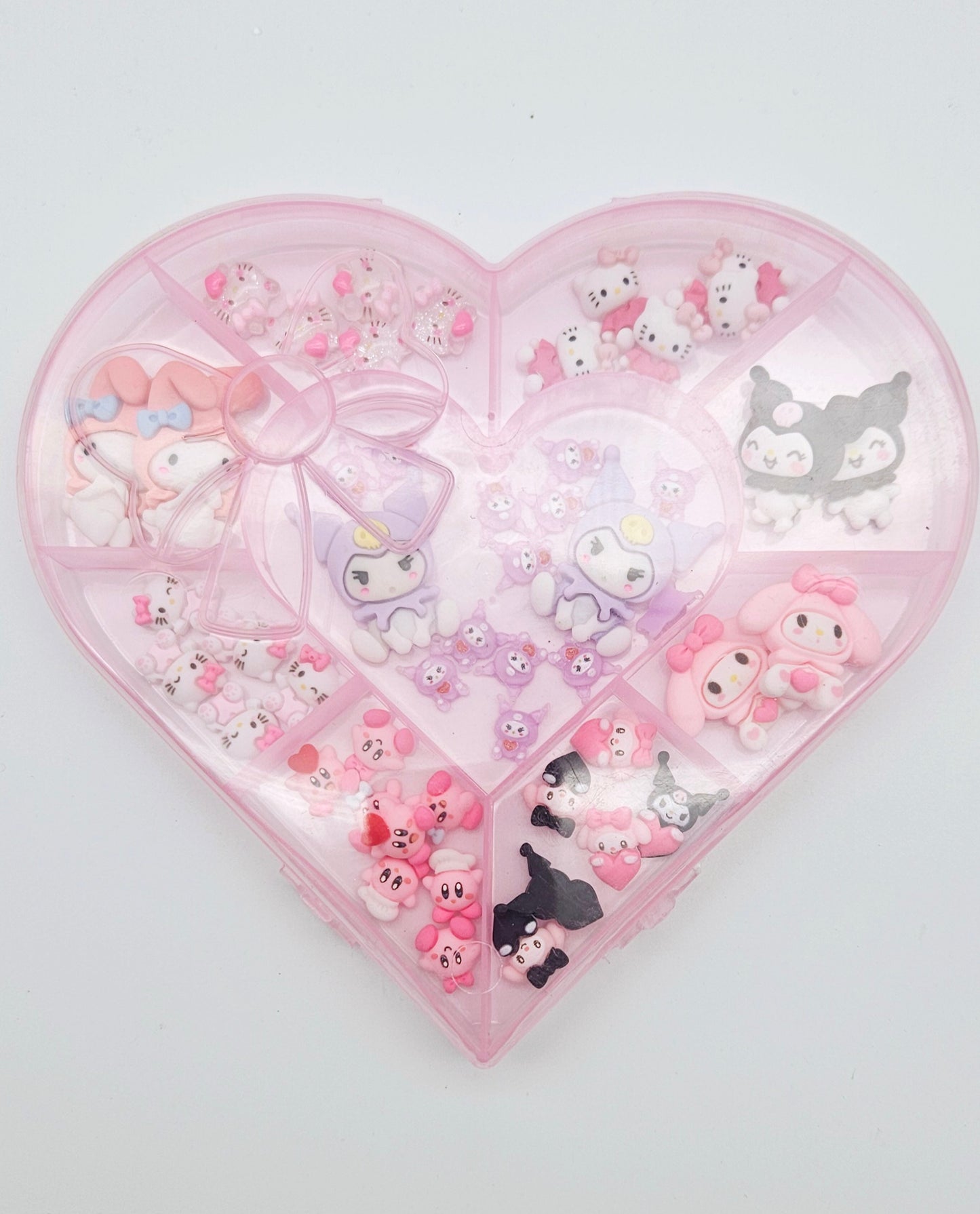 Kawaii nail charms in boxes mix style