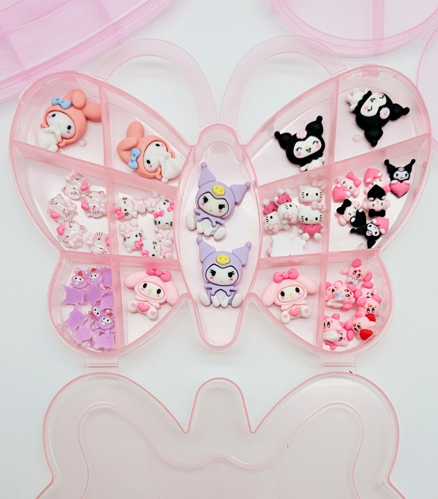 Kawaii nail charms in boxes mix style