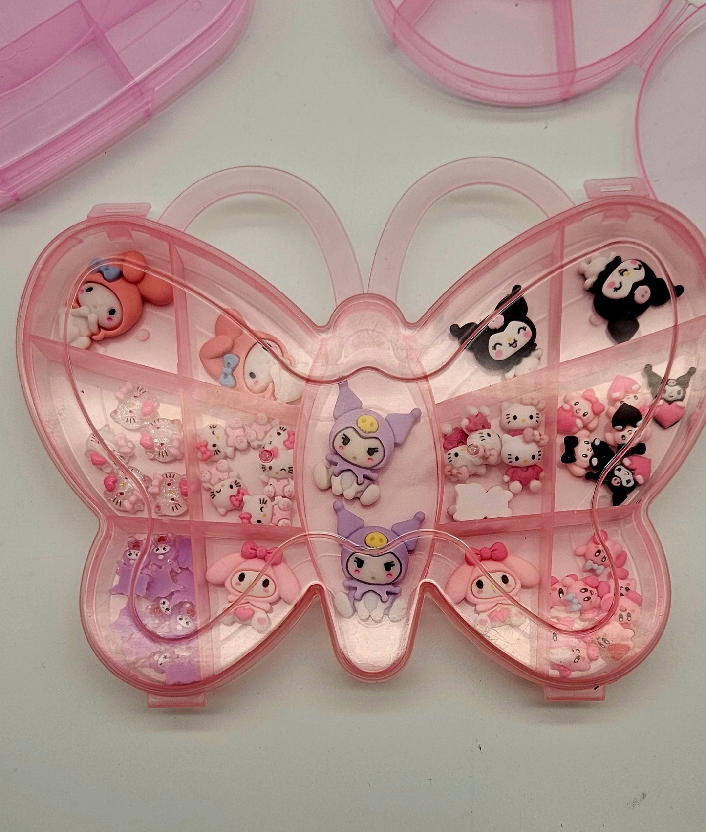 Kawaii nail charms in boxes mix style
