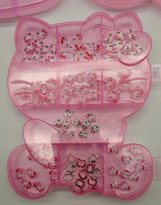 Kawaii nail charms in boxes mix style