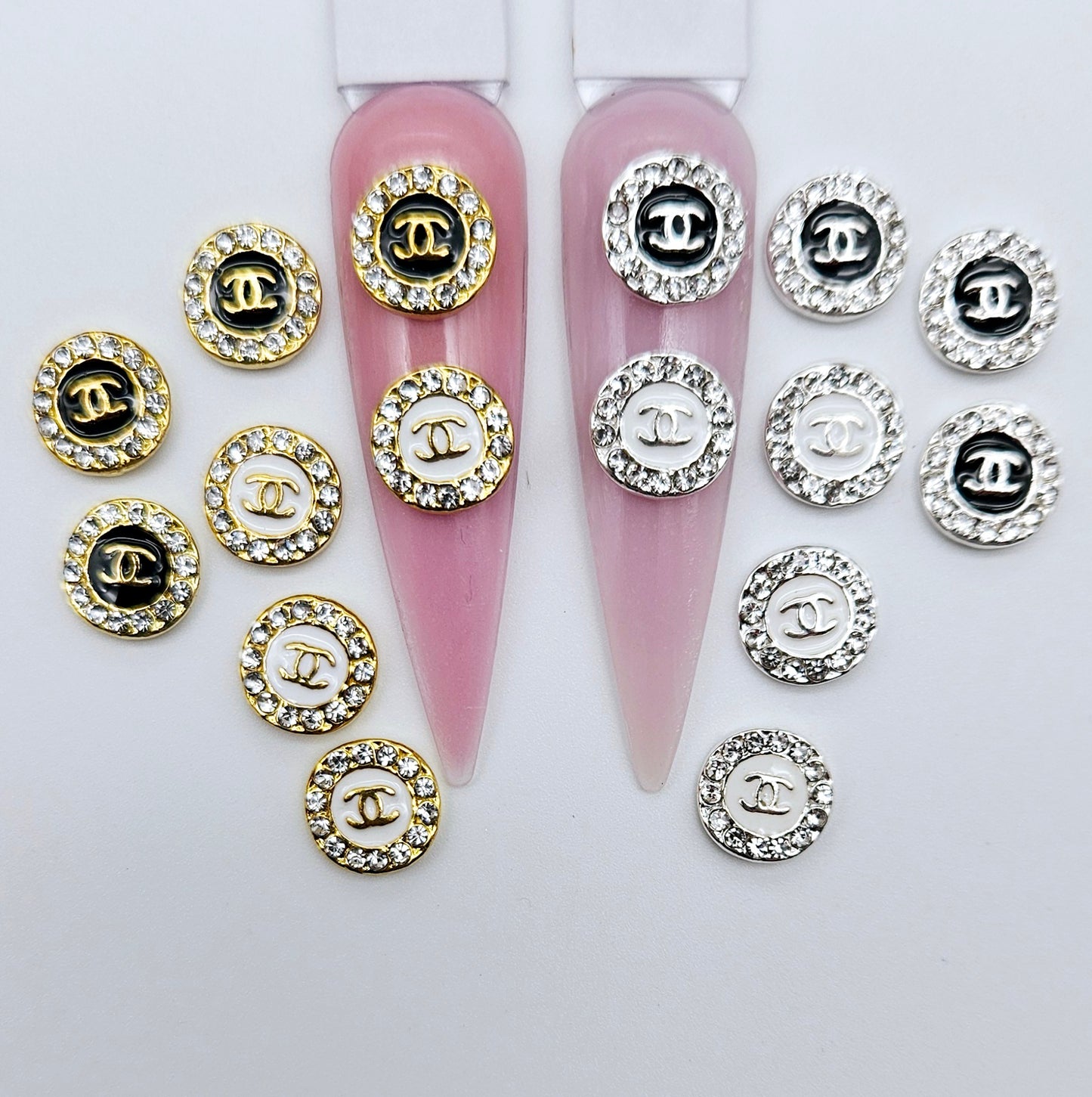 Luxury Logo (C.c) Nail Charms Alloy and Zircon High Quality