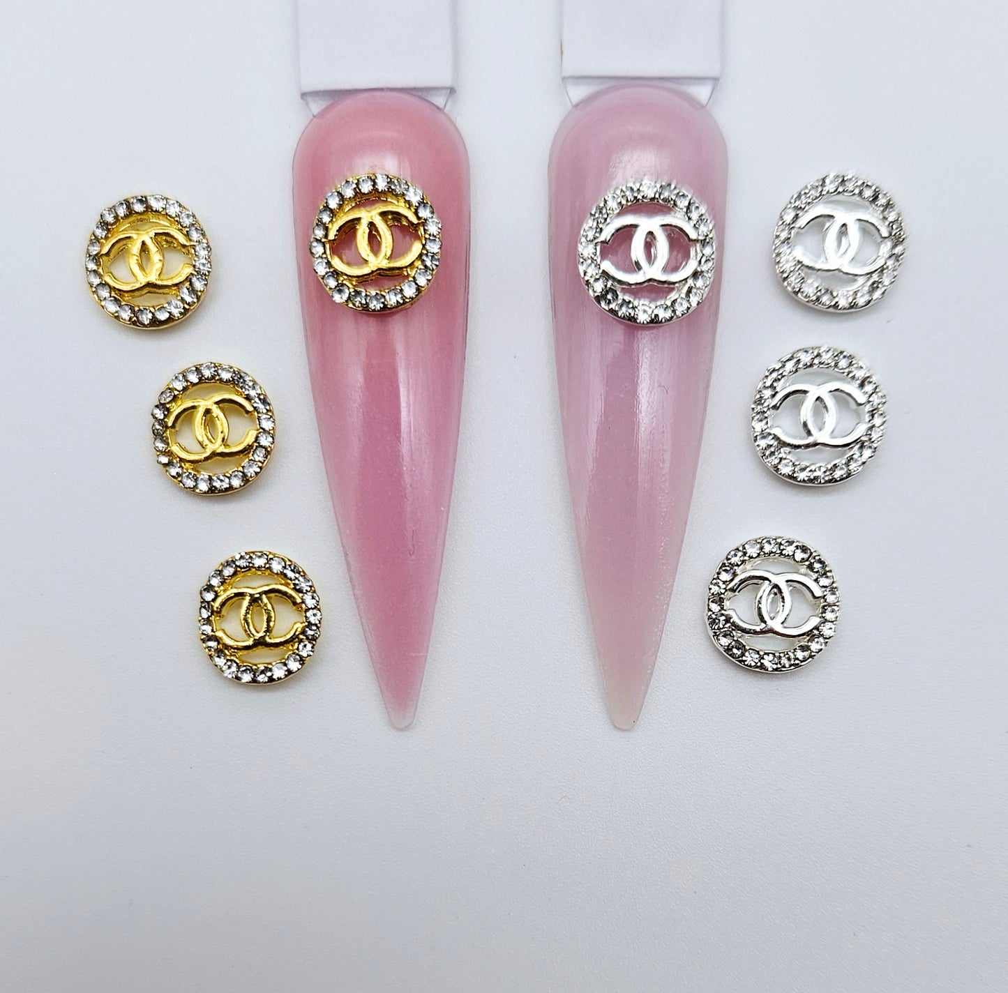 Luxury Logo (C.c) Nail Charms Alloy and Zircon High Quality