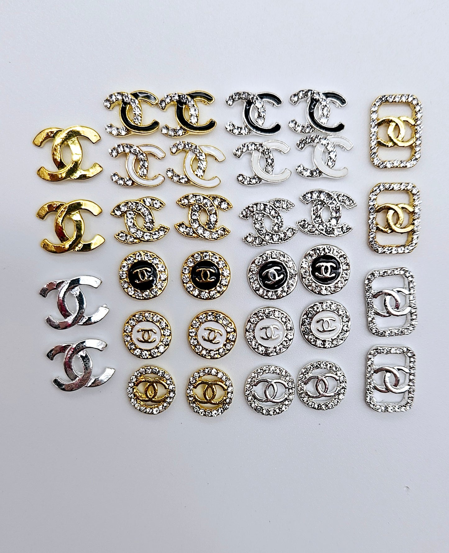 Luxury Logo (C.c) Nail Charms Alloy and Zircon High Quality