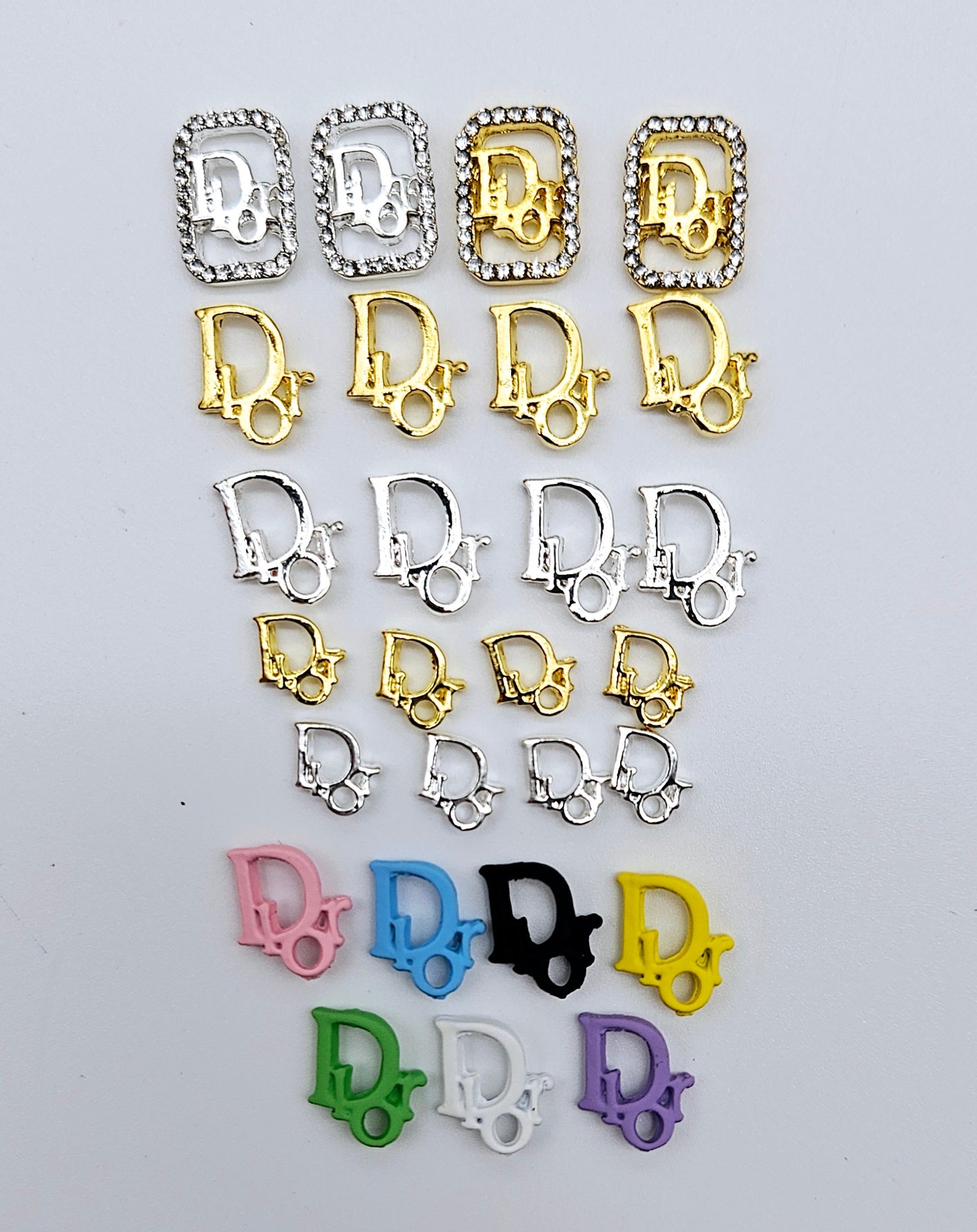 Luxury Logo (D.i.or) Nail Charms Alloy and Zircon High Quality