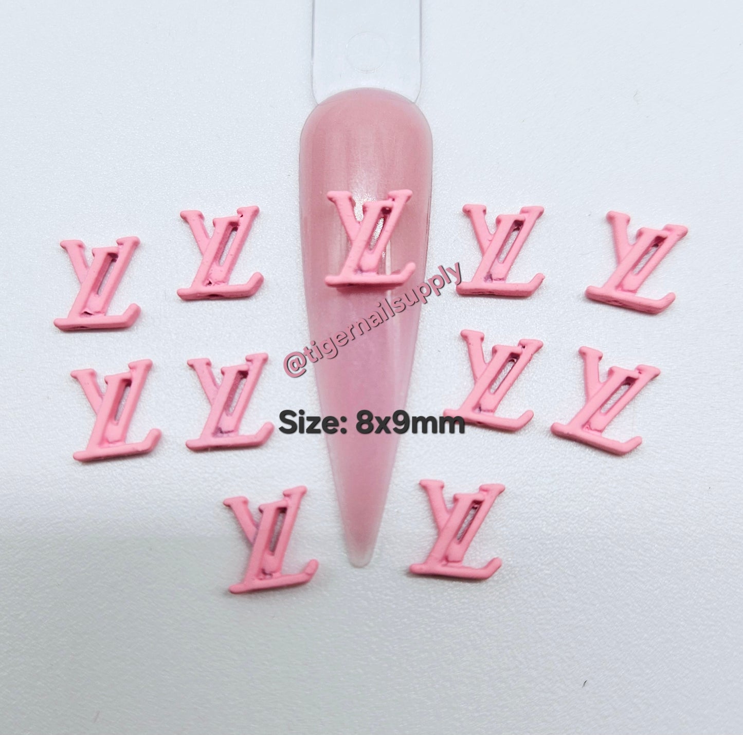 Luxury Logo (l.v.) Nail Charms Alloy and Zircon High Quality