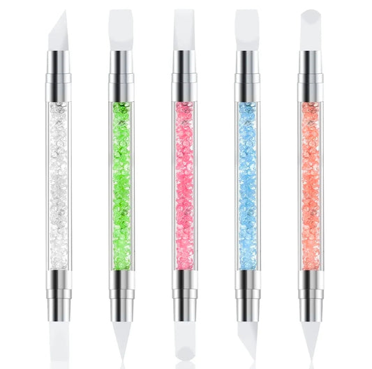 1pc or 5pcs Double Ended Silicone Sculpture Pen Sculpture Dotting Pen Silicone Nails Art Brush Manicure Carving Pen DIY Manicure Tools