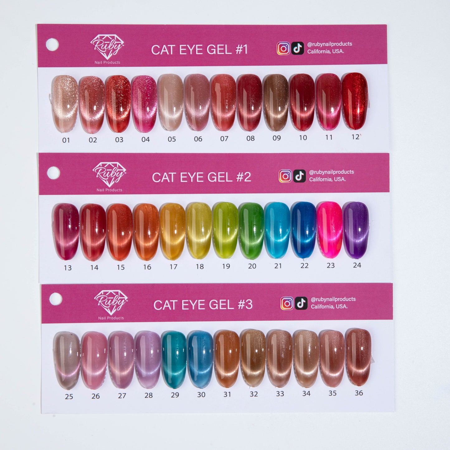 Ruby Cat Eye Gels – Collection #2 | Magnetic Cateye Gel Polishes