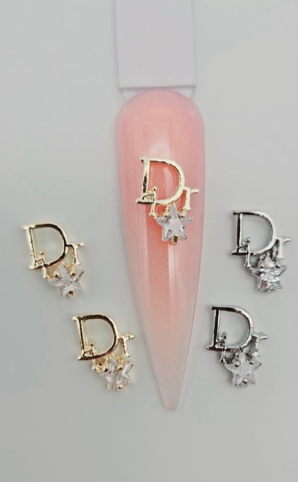 Luxury Logo (D.i.or) Nail Charms Alloy and Zircon High Quality