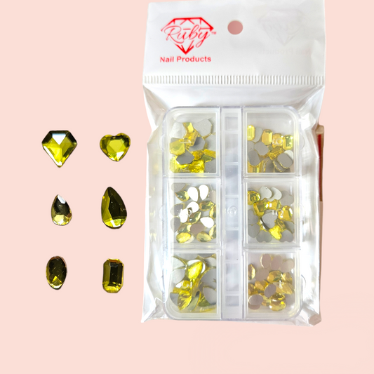 120pcs Mixed Shape Rhinestones Silver Flat Back
