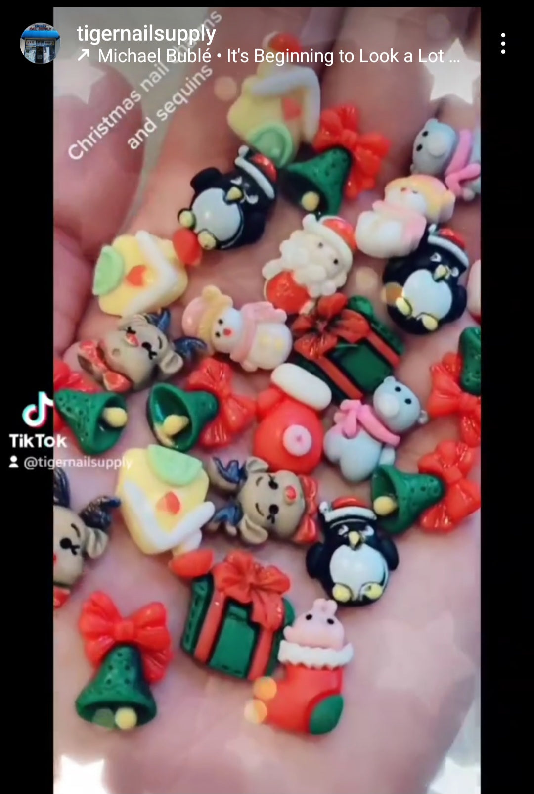 10pcs Mix Christmas Charms Clay 3D Kawaii