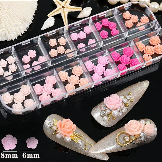 3D Rose Camelia Colorful Flowers Resin