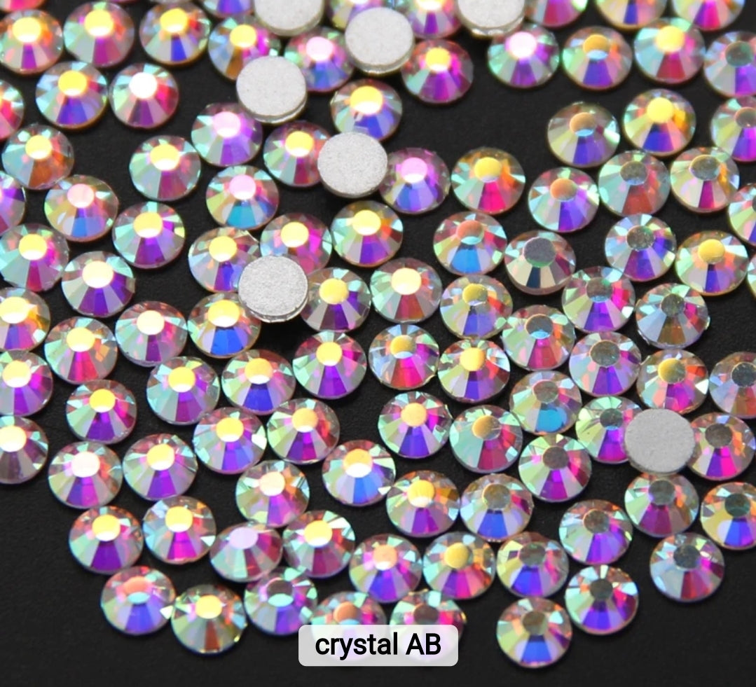2500pcs Round Flatback Nail Rhinestones Mixed Sizes
