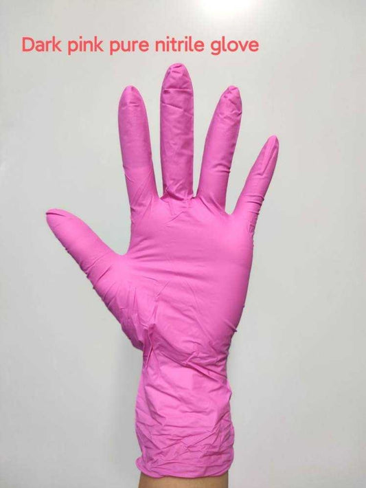 Pure Nitrile and Nitrile Vinyl Blend Gloves 100pcs Latex-Free Pink, Blue, Black, Pearl Pink