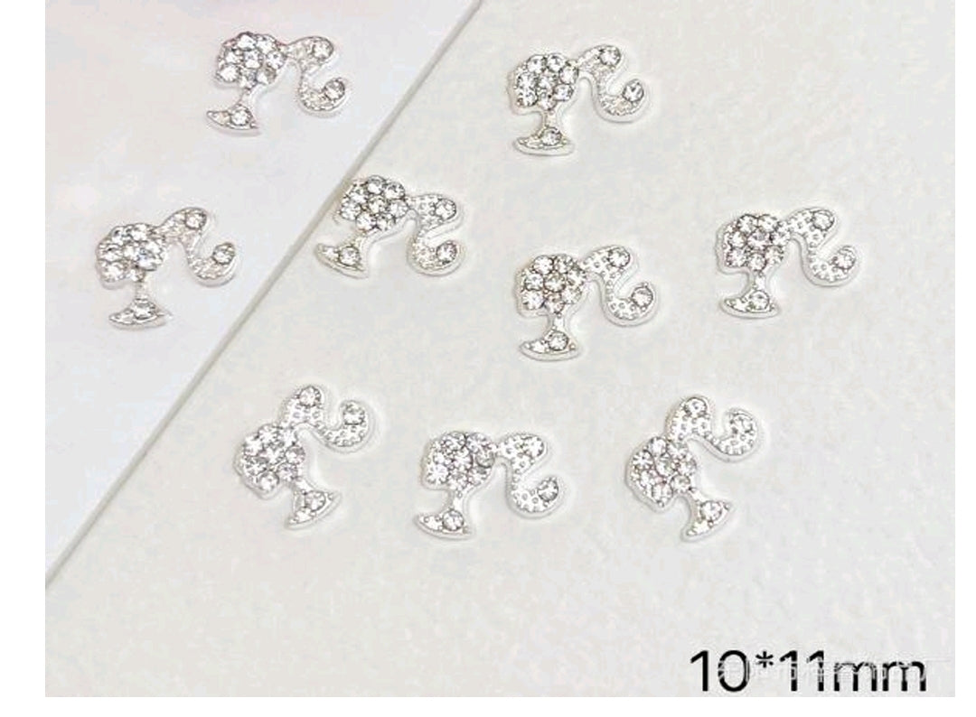 5pcs Doll Head with Rhinestones