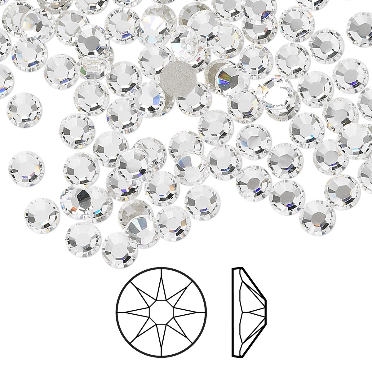 Bluestreak Crystals Serinity ROUND Rhinestones Flatback Non Hotfix SS3 - SS20