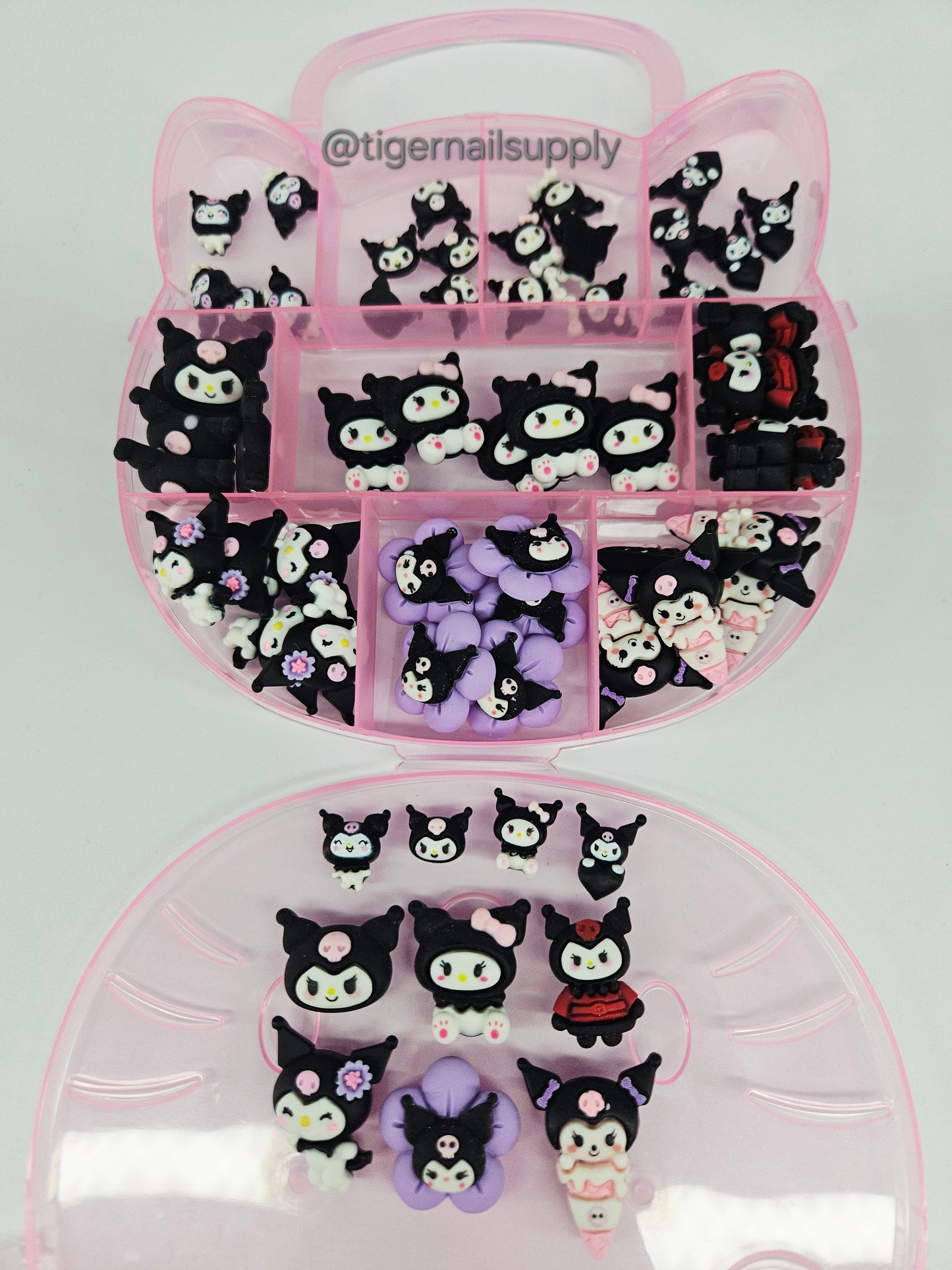 Kawaii nail charms in boxes mix style