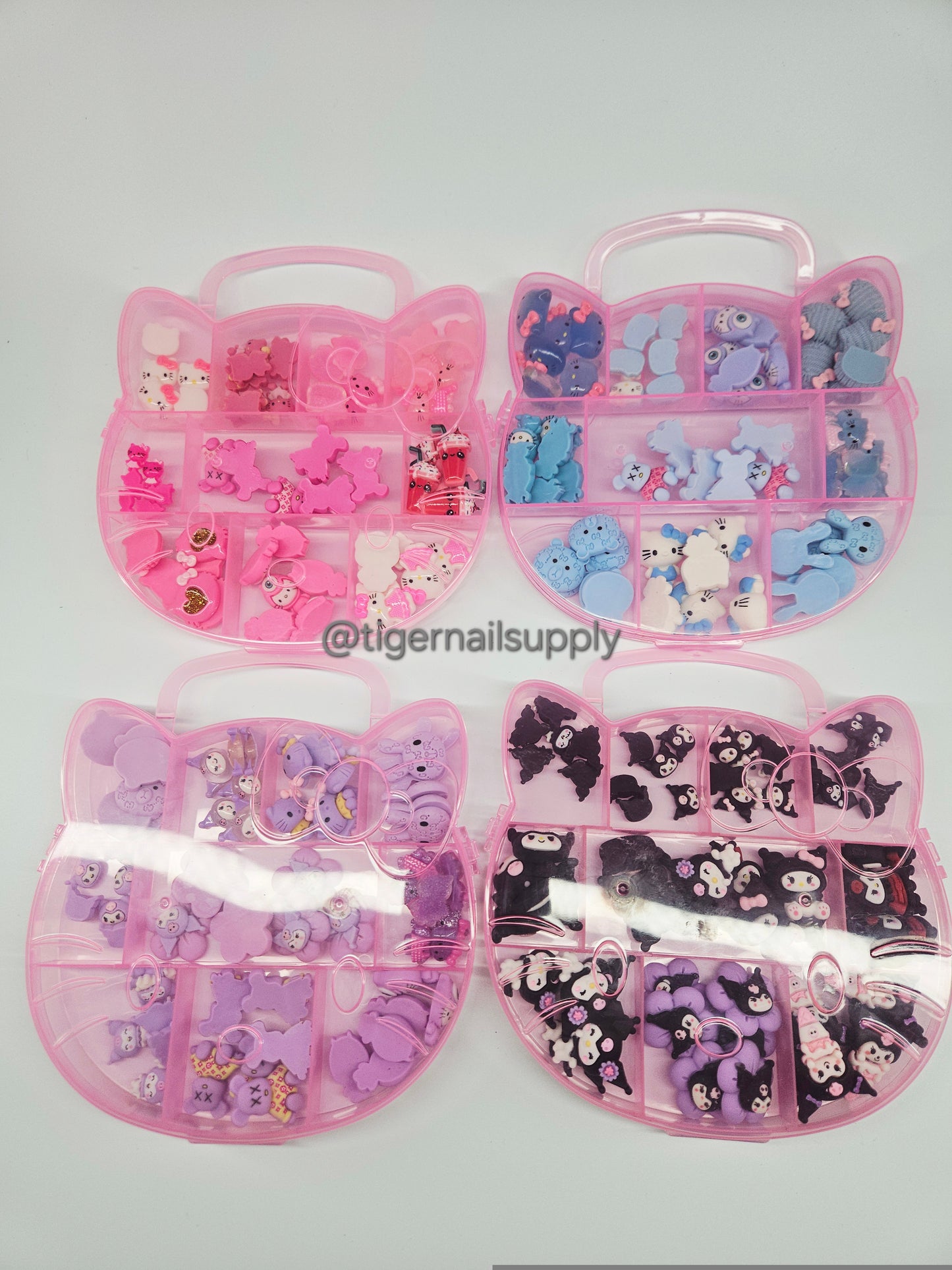 Kawaii nail charms in boxes mix style