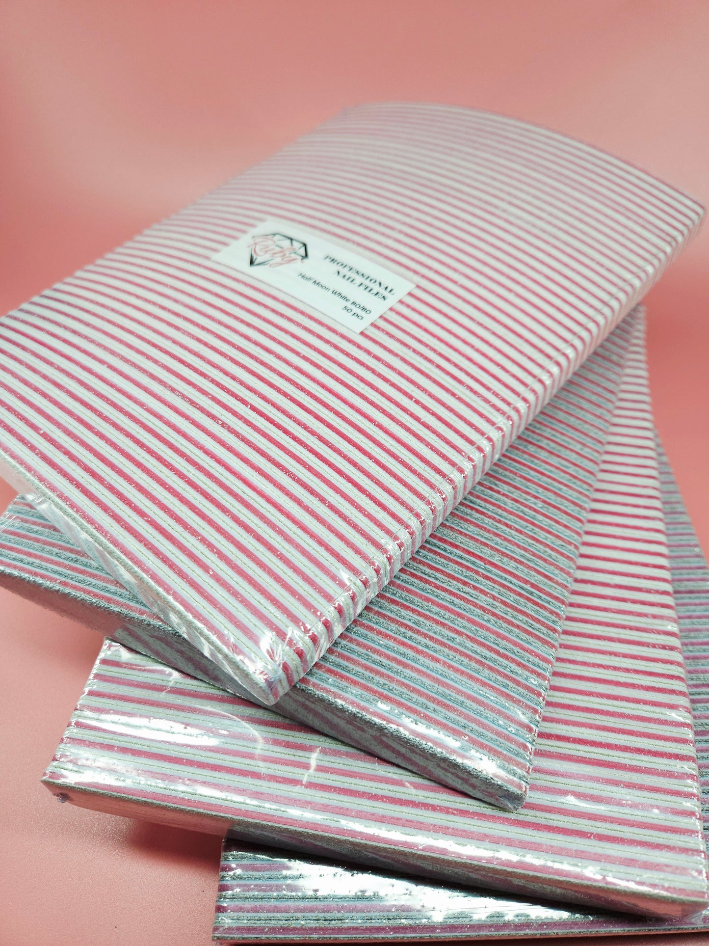 Ruby Nail Files Jumbo, Half Moon, Regular Shapes 50pcs per Pack