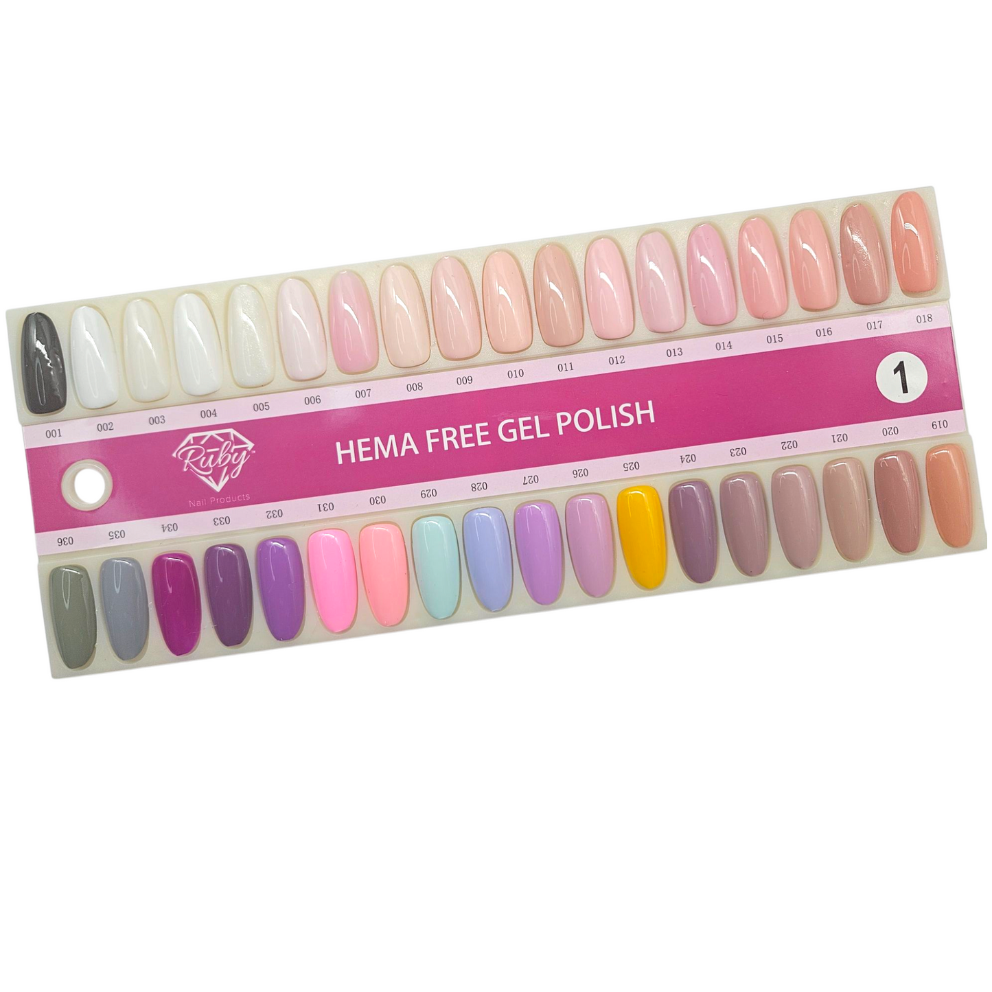 Ruby HEMA Free Gel Polish 15ml 0.5oz Board #2 Colors #37 to #72