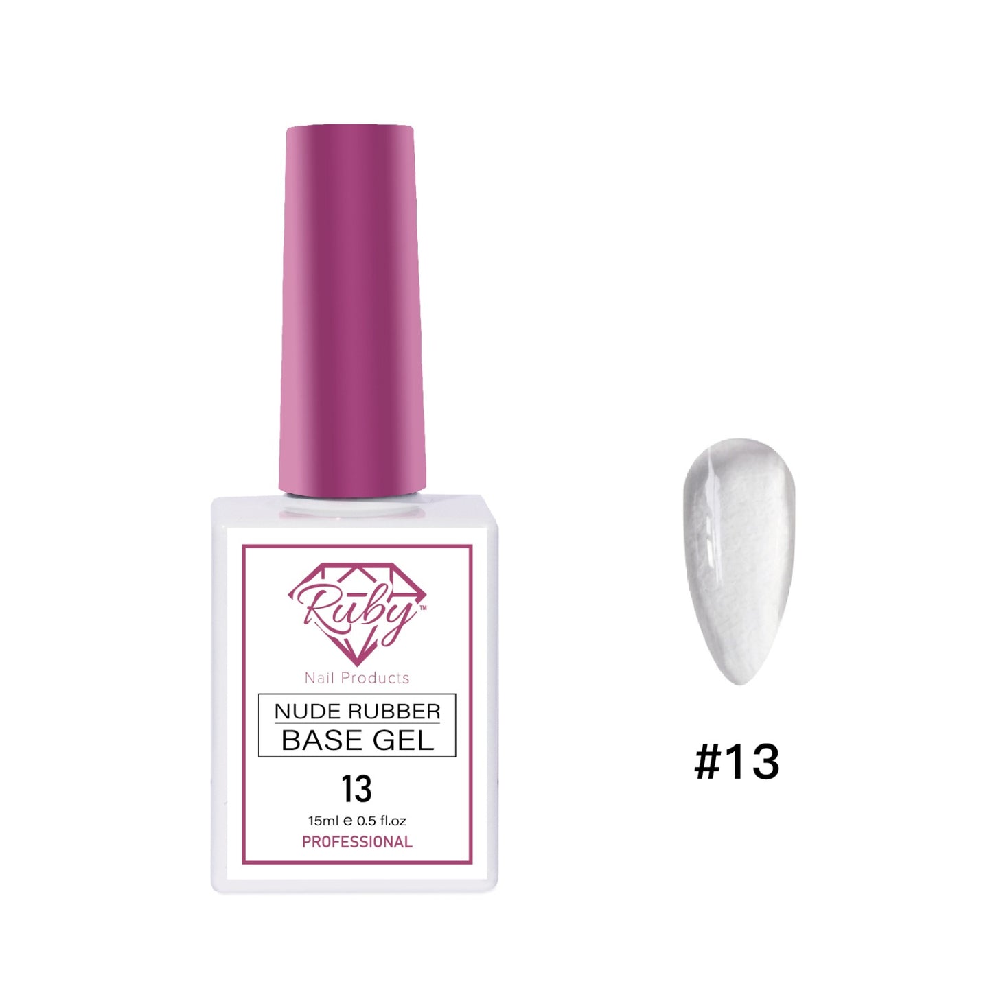 Ruby Nude Rubber Base Gel 15ml (0.5oz) 20 Colors