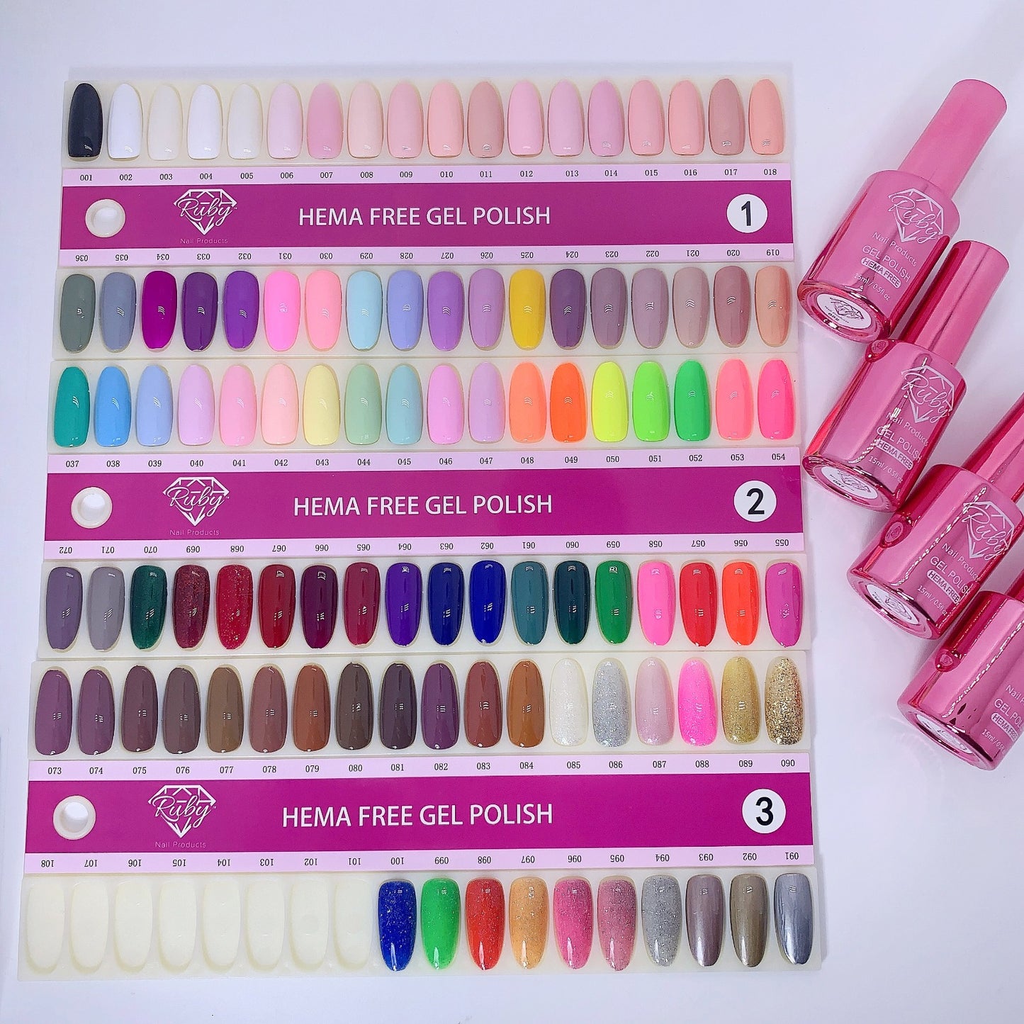 Ruby HEMA Free Gel Polish 15ml 0.5oz Board #2 Colors #37 to #72