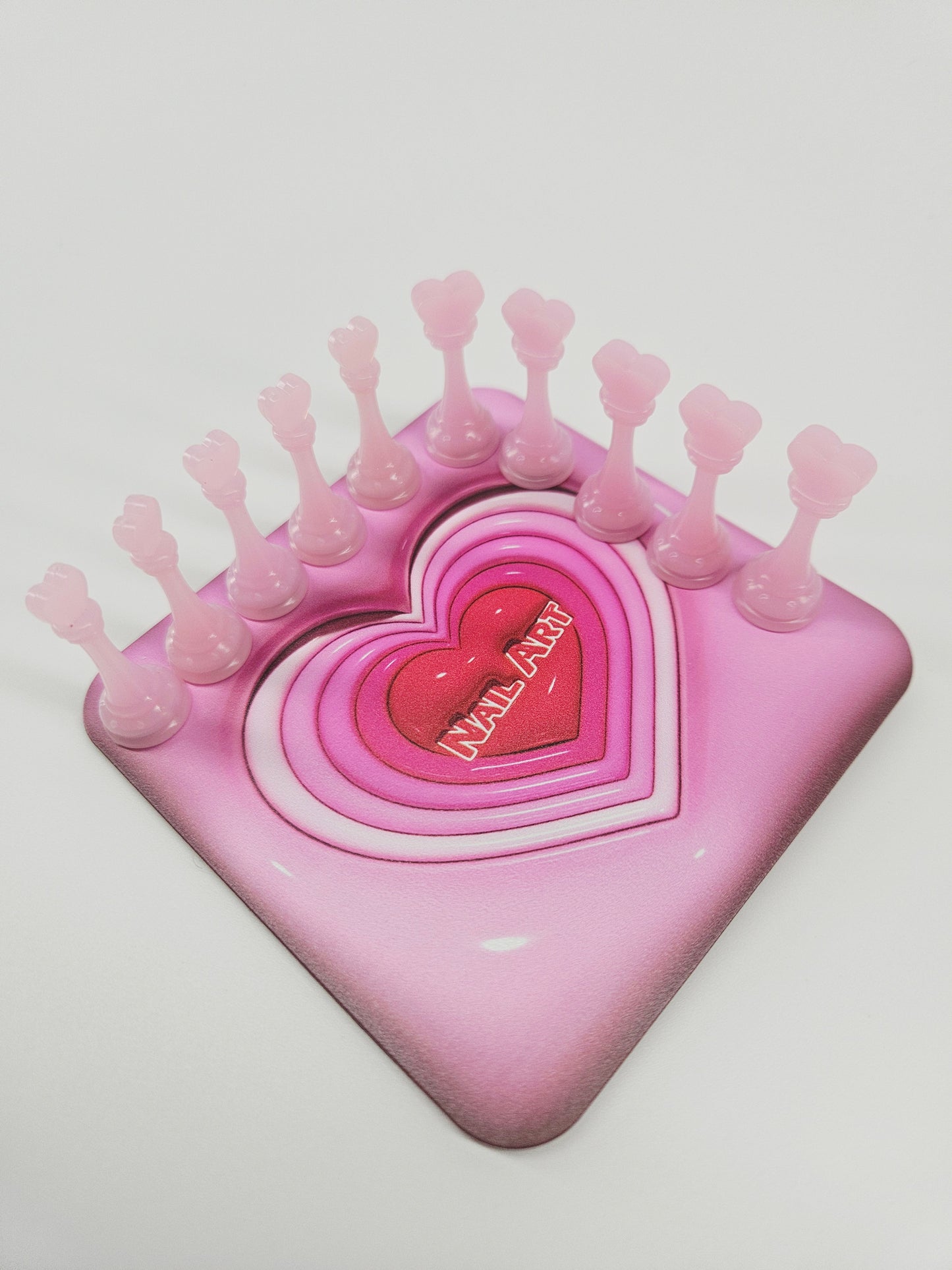 Magnetic Nail Palette Display with Heart Tip Stands Included for Press On Nails, Nail Art Practice Training