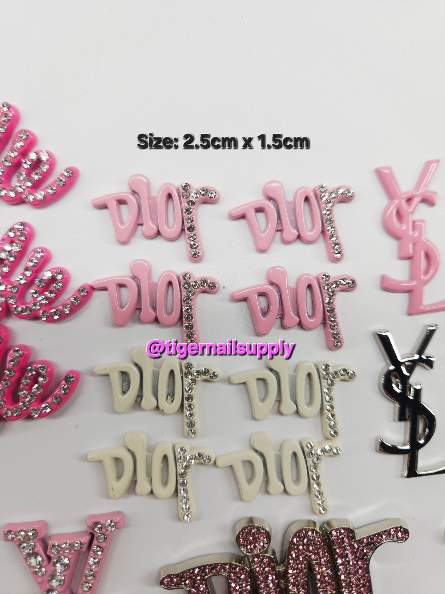 Listing 1 of 3: Large Junk Charms Designer BRAND LOGOS Luxury Charms for Nails, Phone Cases, Bags, Arts and Crafts
