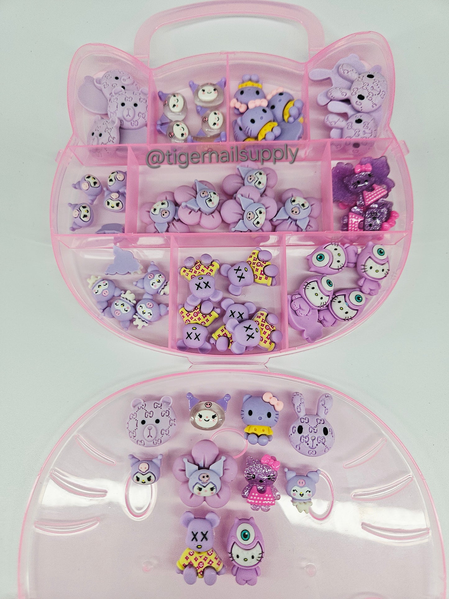 Kawaii nail charms in boxes mix style