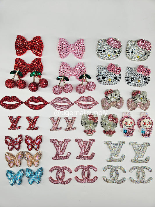 Listing 1 of 4: BRAND LOGOS Large Junk Charms Designer Luxury Charms for Nails, Phone Cases, Bags, Arts and Crafts