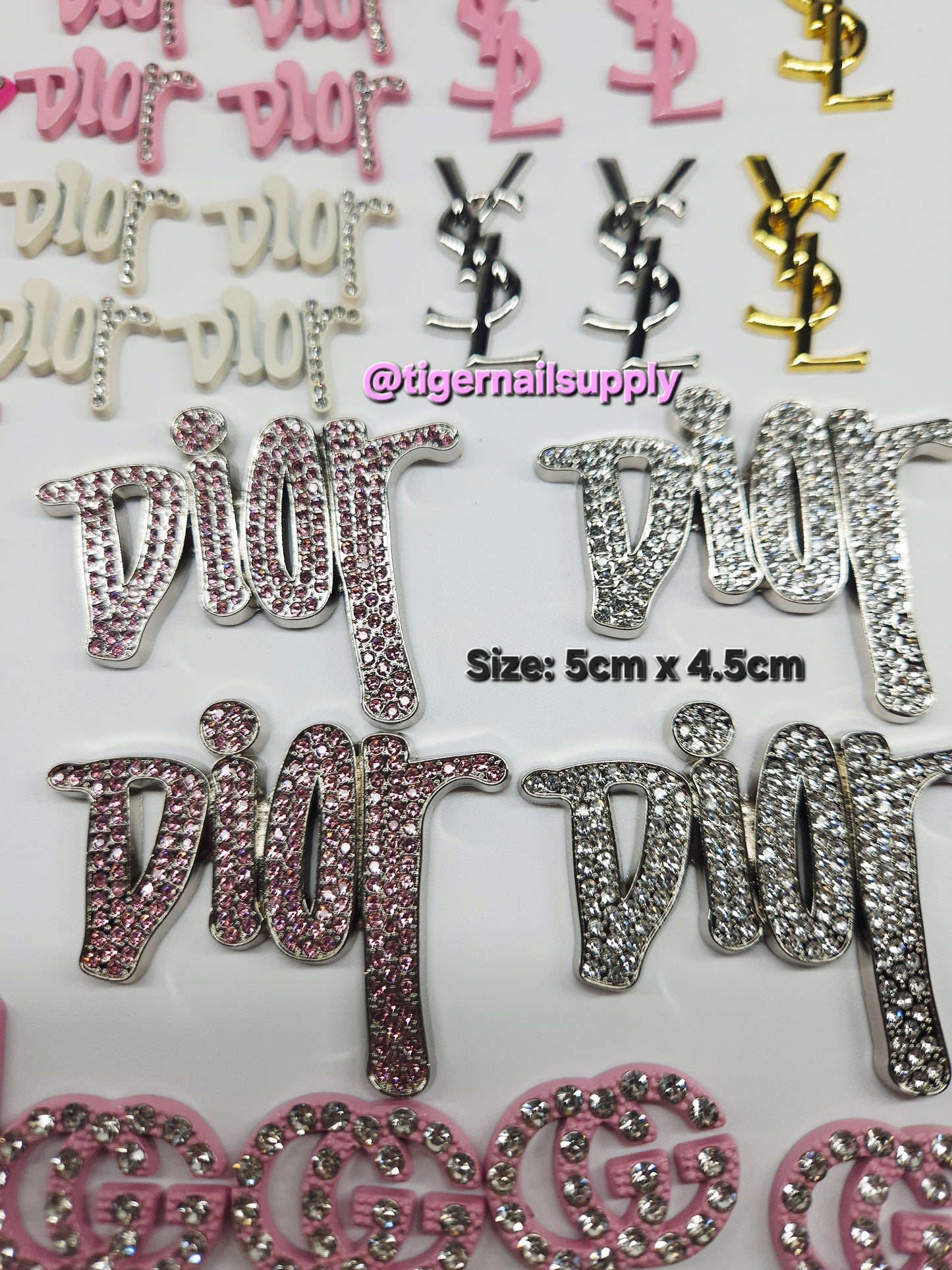 Listing 1 of 3: Large Junk Charms Designer BRAND LOGOS Luxury Charms for Nails, Phone Cases, Bags, Arts and Crafts