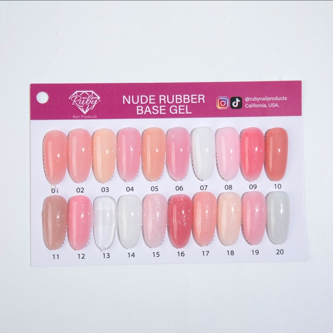 Ruby Nude Rubber Base Gel 15ml (0.5oz) 20 Colors