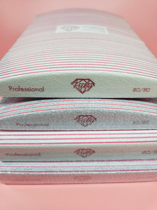 Ruby Nail Files Jumbo, Half Moon, Regular Shapes 50pcs per Pack