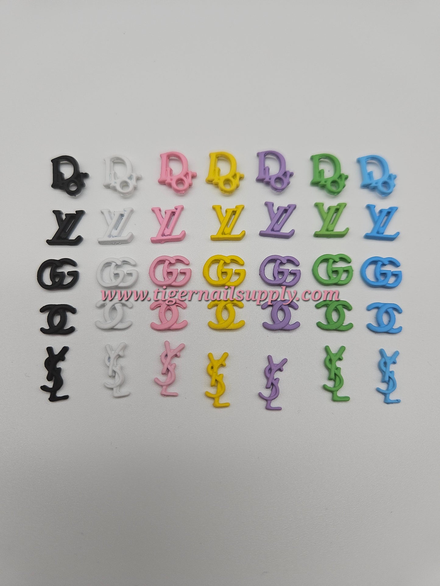 Colorful Logo Brand Luxury Nail Charms